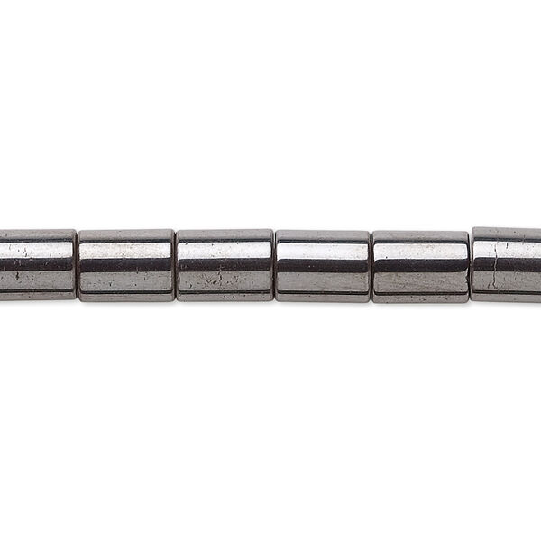 Bead, Hemalyke™ (man-made), magnetic, 8x5mm tube. Sold per 15-1/2" to 16" strand. image number 0