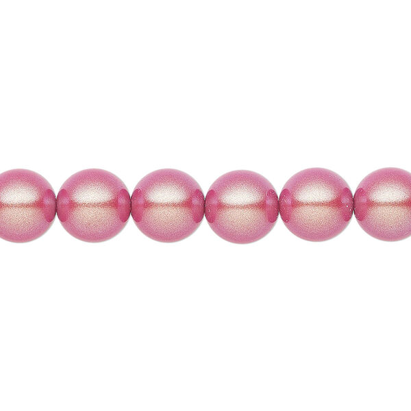 Pearl 100pk pearlescent red, Preciosa Czech crystal 8mm round image number 0