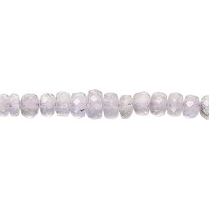Lavender quartz 1pkg1, hand-cut faceted rondelle bead natural 17 inch graduated 4x2mm-7x5mm