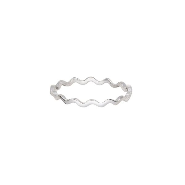 Ring, Create Compliments®, sterling silver, 2mm wide textured wavy, size 7. Sold individually. image number 0