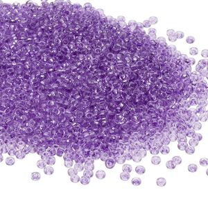 Seed bead, Preciosa Ornela Czech glass, pkg/500g, #11 rocaille, transparent solgel dyed violet clear, (01125).