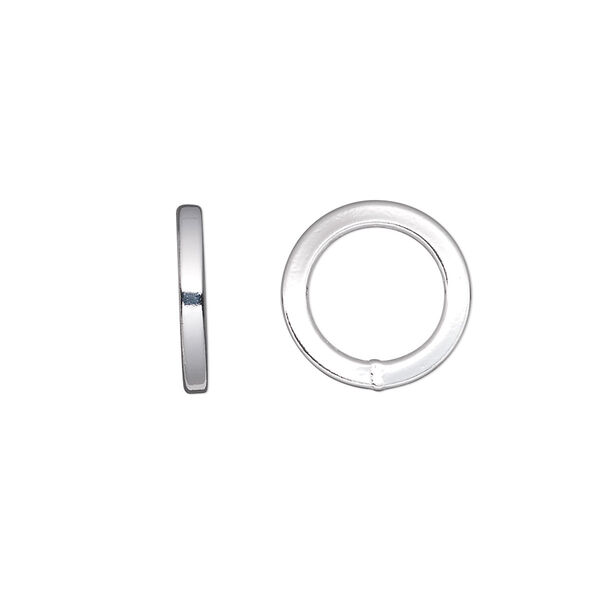 Jump ring, sterling silver, 14mm soldered round square wire, 9.8mm inside diameter, 13 gauge. Sold per pkg of 2. image number 0