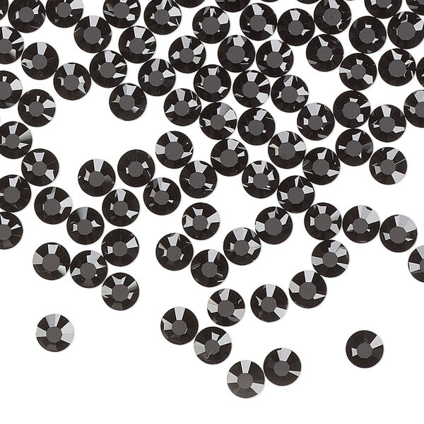 Flat back, Dance With Me™ crystal rhinestone, jet, foil back, 3.8-4mm rose, SS16. Sold per pkg of 144 (1 gross). image number 0