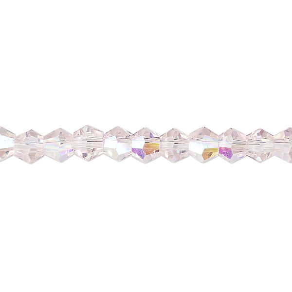Bead 1pk transparent pink AB, Celestial Crystal® 6mm bicone 15.5-16 inch image number 0