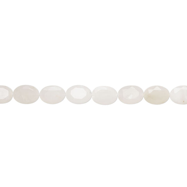 Snow quartz 1pkg1, faceted puffed oval bead natural, 15 inch 25x18mm image number 1