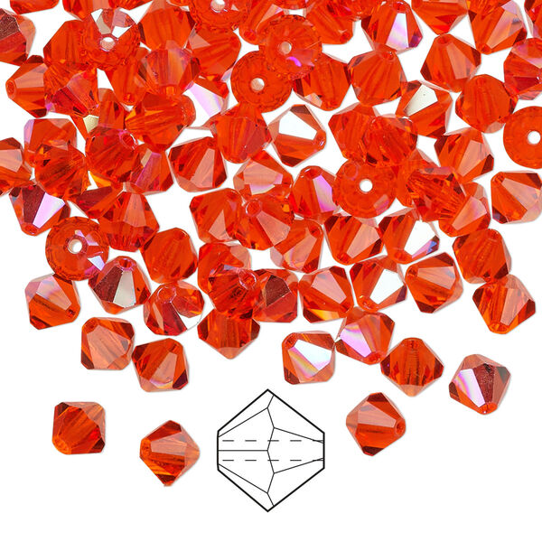Bead 144pk hyacinth AB, Preciosa Czech crystal 5mm bicone image number 0