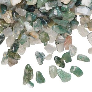 Moss agate 1pkg1, undrilled inlay chip natural 2 oz mini