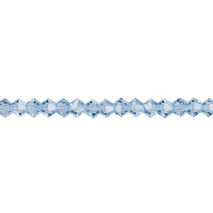 Bead 1pk transparent light blue, Celestial Crystal® 4mm bicone 15.5-16 inch