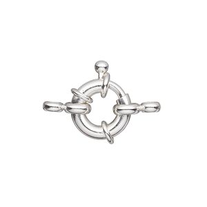 Springring 1pkg2, 13mm, silver-finished brass clasp 1-strand