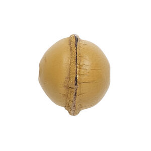 Bead, leather, natural, 16.5-20.5mm smooth round. Sold individually.