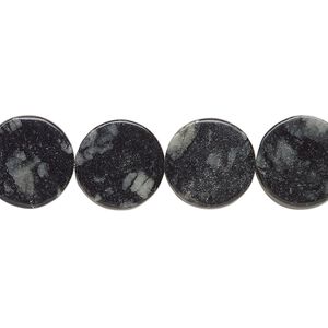 Picasso serpentine 1pkg1, flat round bead natural 15 inch 12mm