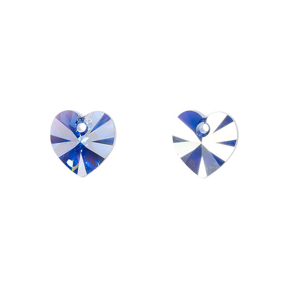 Drop 4pk sapphire AB, Crystal Passions® 10mm pendant heart 6228 image number 0