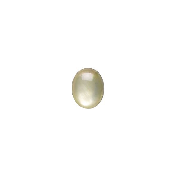 Cabochon, black lip shell (coated), black, 10x8mm calibrated oval, Mohs hardness 3-1/2. Sold per pkg of 2. image number 0