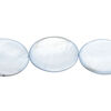 Mother-of-pearl shell 1pkg1, flat oval bead 15 inch light blue 20x15mm image number 0