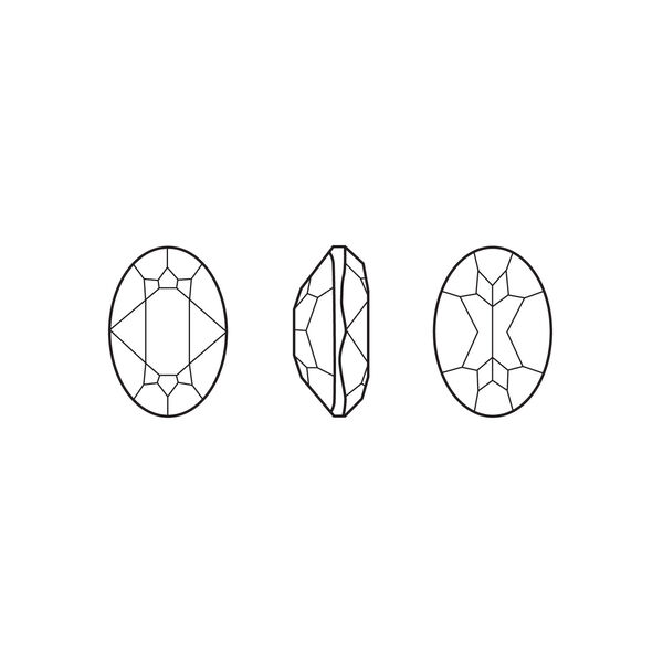 Fancy stone 1pkg48 crystal bronze foil back, Swarovski&reg;, 18x13mm oval 4120 image number 1