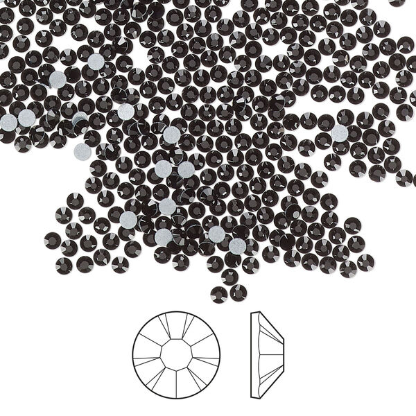 Flat back 144pk jet foil back, Preciosa MAXIMA Czech crystal rhinestone 1.7-1.9mm chaton rose round SS5 image number 0
