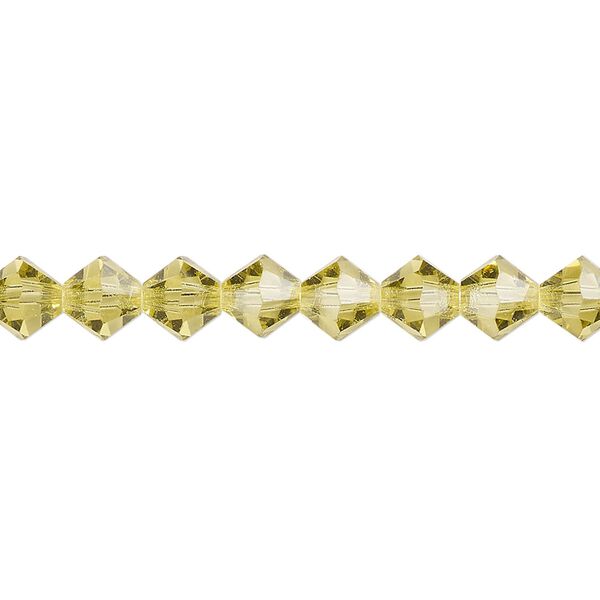 Bead 144pk acid yellow, Preciosa Czech crystal 6mm bicone image number 0