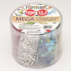 Bead mix acrylic 1pk 6mm-30x24mm single-drilled double-drilled mixed shapes, mixed colors 35 ounce