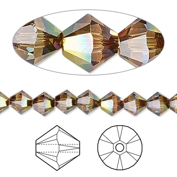 Bead 144pk crystal mahogany, Crystal Passions® 6mm bicone 5328 image number 0