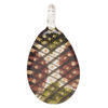 Focal, lampworked glass 1pkg1, opaque multicolored, 30x20mm-32x22mm single-sided teardrop with checkerboard pattern. image number 0