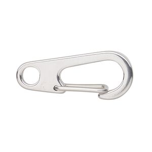 Clasp self-closing hook 1pkg1, 34x14mm, stainless steel 1-strand