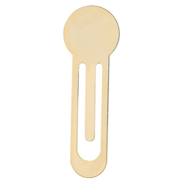 Bookmark, gold-plated brass, 80x26mm. Sold per pkg of 4. image number 0