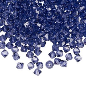 Bead 48pk tanzanite, Preciosa Czech crystal 4mm bicone