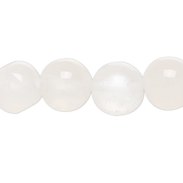 Bead, white moonstone (natural), translucent, 4mm hand-cut round, C grade, Mohs hardness 6 to 6-1/2. Sold per 15-1/2" to 16" strand. image number 0