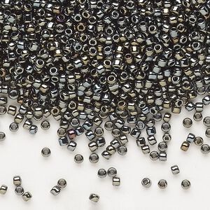 Seed bead, Dyna-Mites™, glass, pkg/1/2kg, #11 round, opaque iris gold, (90201 11/0 RR).