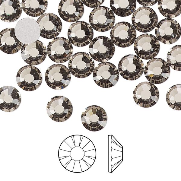 Flat back 288pk black diamond foil back, Preciosa MAXIMA Czech crystal rhinestone 6.3-6.5mm chaton rose round SS30 image number 0