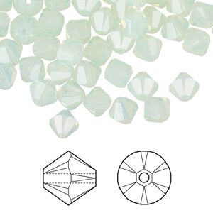 Bead 144pk chrysolite opal, Crystal Passions® 6mm bicone 5328
