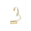 Ear wire 1pkg10, earclip converter, gold-plated brass / silicone, 16mm fishhook with 10mm barrel, fits up to 20 gauge earstud, 5 pair image number 2