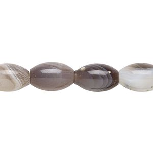 Botswana agate 1pkg1, oval bead natural 15.5-16 inch 13x8mm