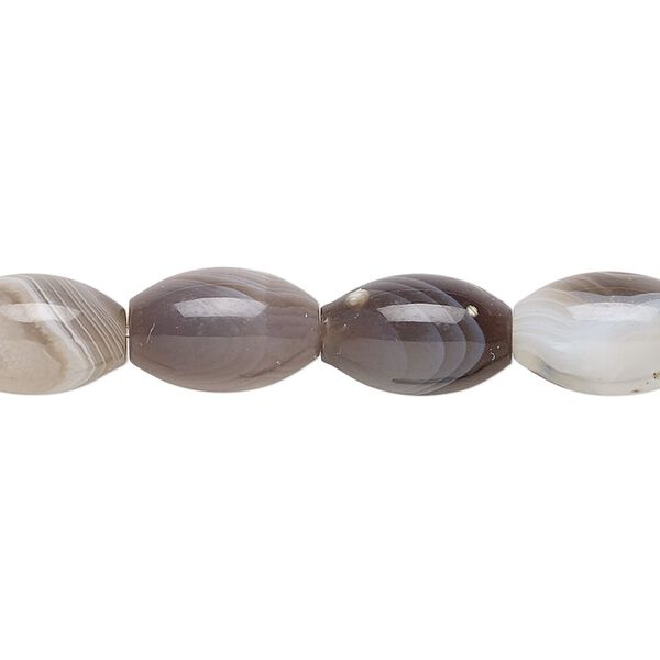 Botswana agate 1pkg1, oval bead natural 15.5-16 inch 13x8mm image number 0