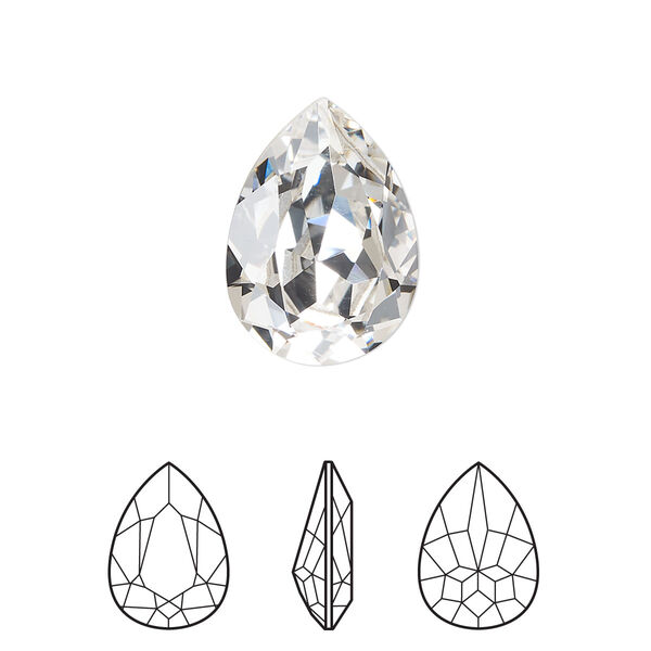 Fancy stone 6pk crystal foil back, Crystal Passions® 18x13mm pear 4320 image number 0