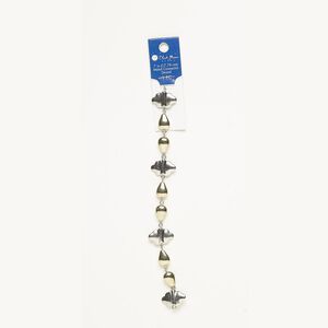 Bracelet component, gold- / silver-finished "pewter" (zinc-based alloy) / steel, 21mm wide with cloud and teardrop, 7 inches. Sold individually.