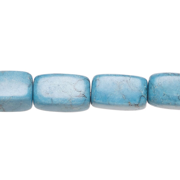 "Turquoise" 1pkg1, square tube bead 15 inch 12x8mm-13x9mm image number 0