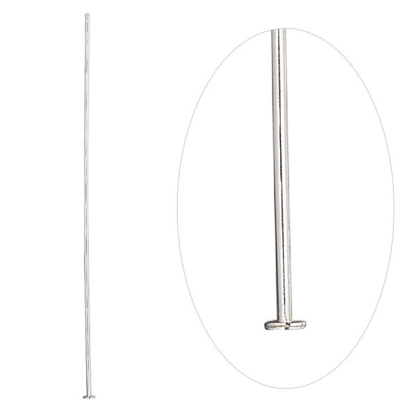 Head pin, sterling silver, 2-1/2 inches, 20 gauge. Sold per pkg of 10. image number 0