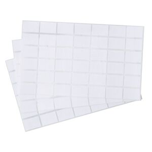 Adhesive label, paper, white, 3/4 x 1/2 inch rectangle. Sold per pkg of 1,008.