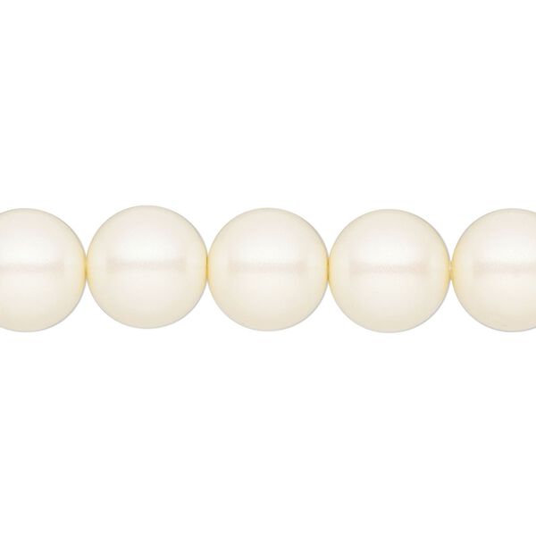 Pearl 10pk pearlescent cream, Preciosa Czech crystal 10mm round image number 0