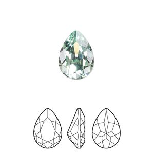 Fancy stone 1pkg2 chrysolite foil back, Preciosa MAXIMA Czech crystal rhinestone 14x10mm pear