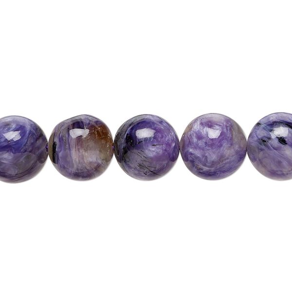 Charoite 1pkg1, hand-cut round bead 8 inch 10mm image number 0