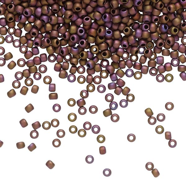 Seed bead, TOHO BEADS®, glass, pkg/7.5g, #11 round, opaque matte mauve mocha (TR-11-703). image number 0