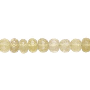 Lemon quartz 1pkg1, hand-cut micro-faceted rondelle bead 10 inch 7x4mm-8x6mm