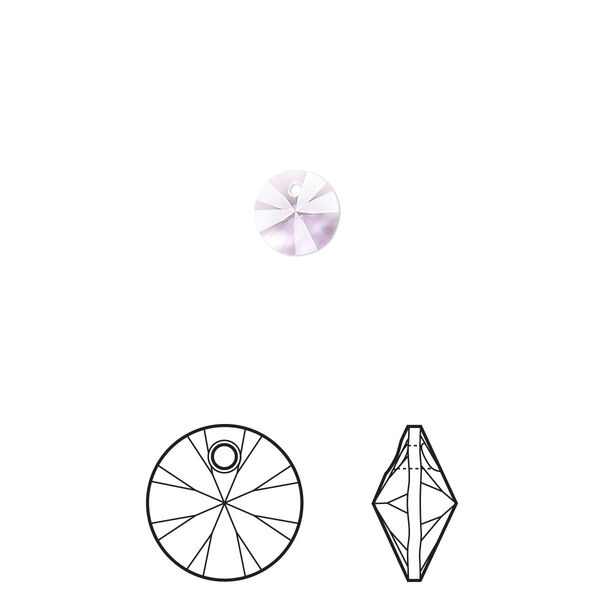 Drop 12pk violet, Crystal Passions® 6mm pendant mini disk 6428 image number 0