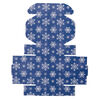 Box, paper, dark blue and white, 3x3x1-inch unassembled square with snowflake design. Sold per pkg of 10. image number 2