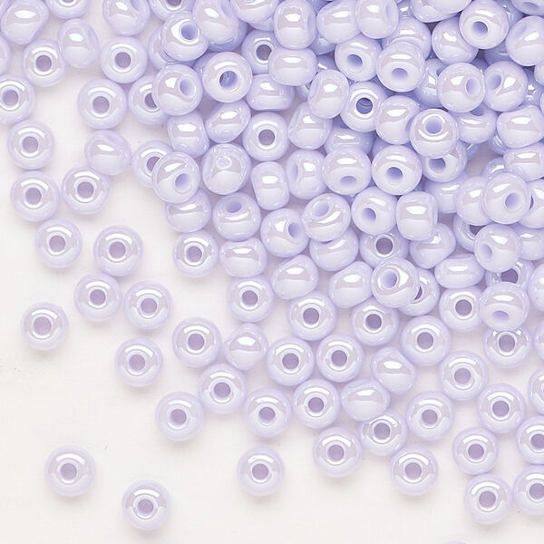 Seed bead, Preciosa Ornela Czech glass, pkg/50g, #6 rocaille, opaque luster lilac, (28420). image number 0