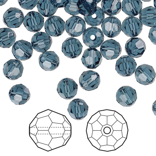 Bead 144pk Montana, Crystal Passions® 6mm round 5000 image number 0