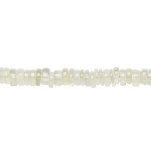Prehnite 1pkg1, hand-cut rondelle bead natural 8 inch 4x1mm-6x2mm