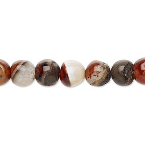 Multi-agate 1pkg1, round bead 14 inch 8-9mm